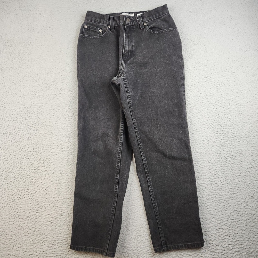 Covington Womens Jeans Black 10 Petite Straight Leg‎ High Rise Classic Denim